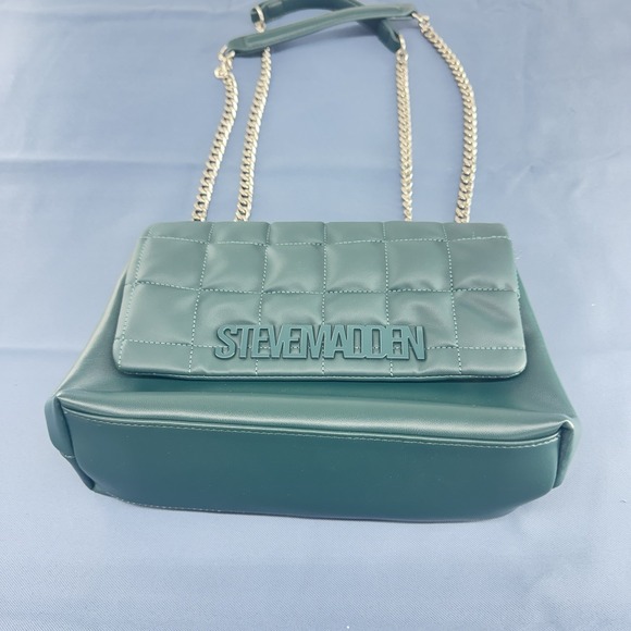 Steve Madden Handbags - Steve Madden Quilted Bgali Chain Shoulder Bag Purse Emerald Green  11 Inch